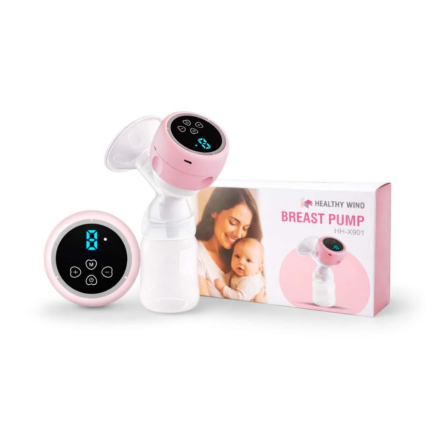 Healthy Wind Portable Electric Breast Pump 4modes | 9suction Levels Rechargeable Silicone Extractor