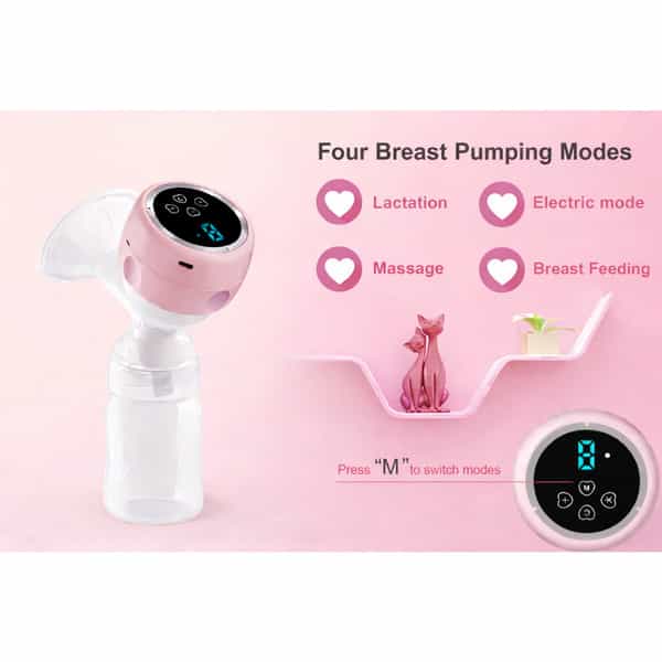 Healthy Wind Portable Electric Breast Pump 4Modes | 9Suction Levels Rechargeable Silicone Extractor