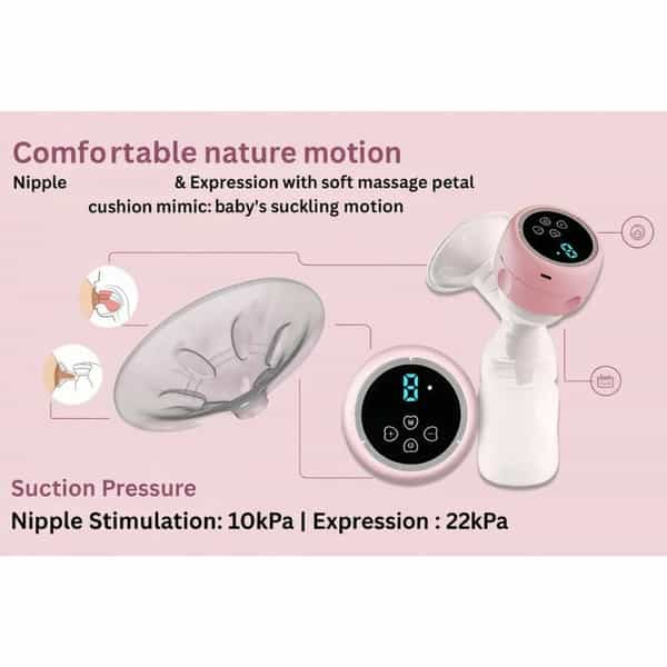Healthy Wind Portable Electric Breast Pump 4Modes | 9Suction Levels Rechargeable Silicone Extractor