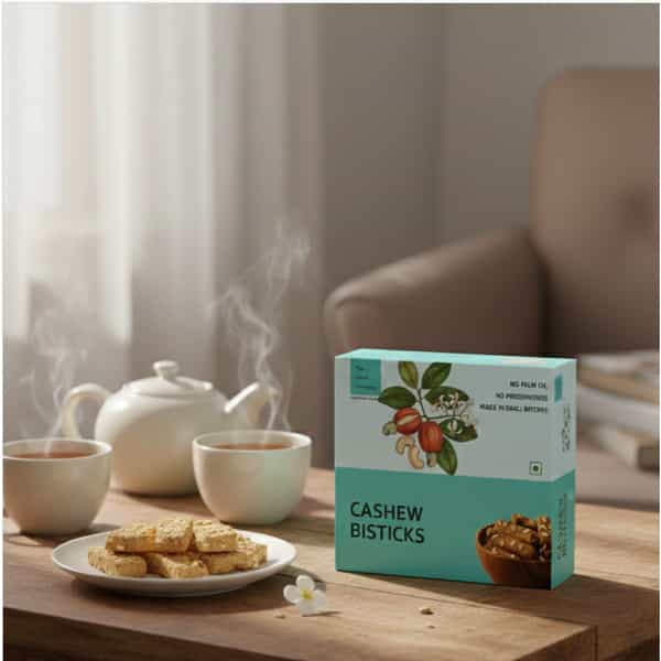 The Snack Company Cashew Bistick | Atta Biscuits | No Maida | No Refined Sugar - 130G
