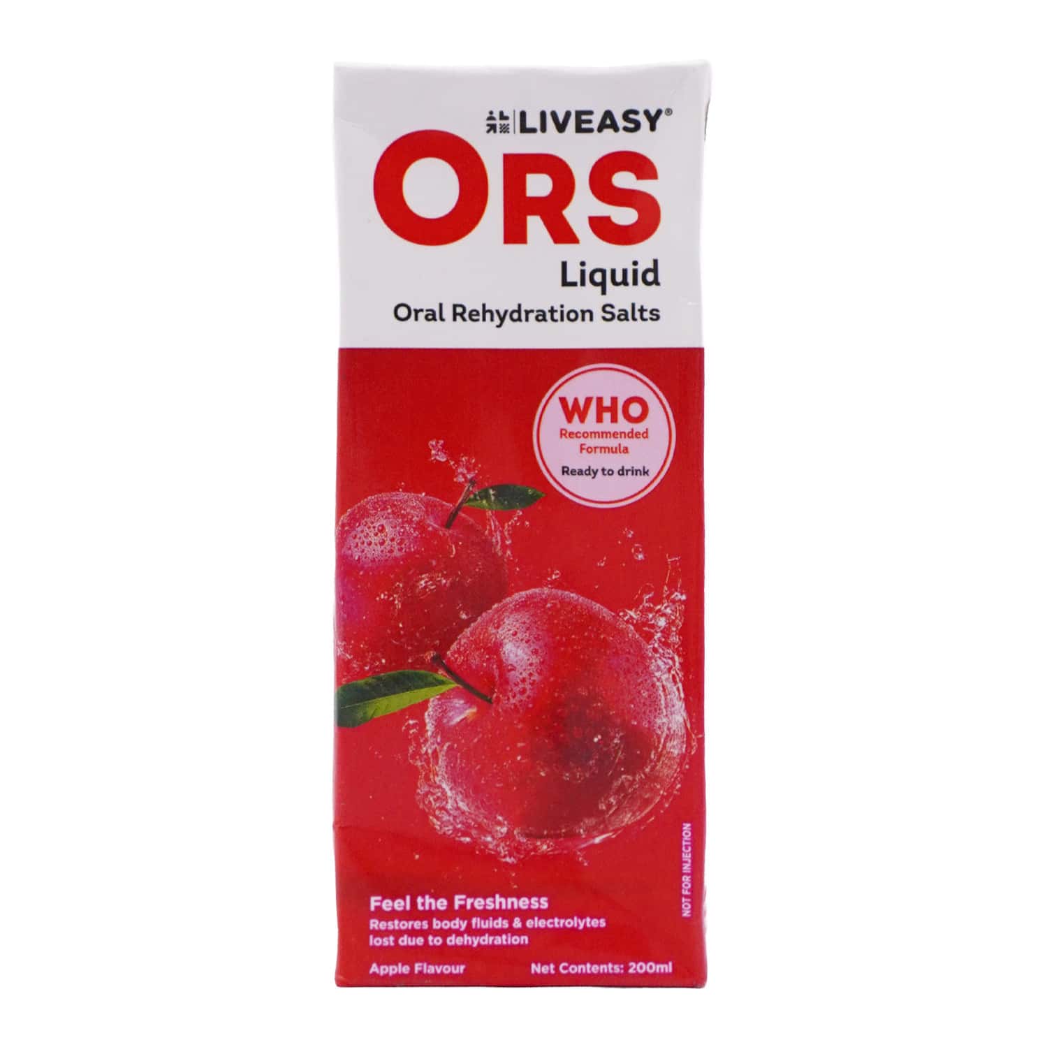 Liveasy Ors Liquid Oral Rehydration Salts 200 Ml - Apple Flavour (ready To Drink)