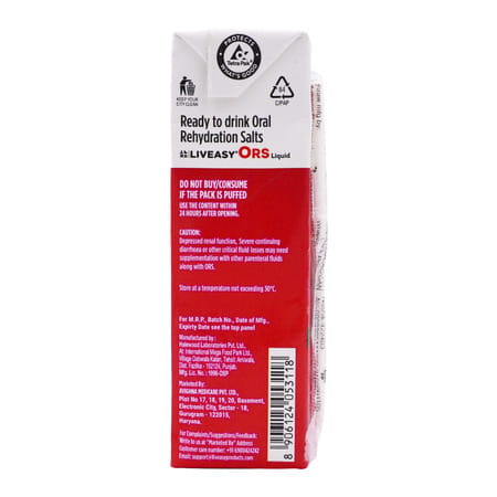 Liveasy Ors Liquid Oral Rehydration Salts 200 Ml - Apple Flavour (Ready To Drink)