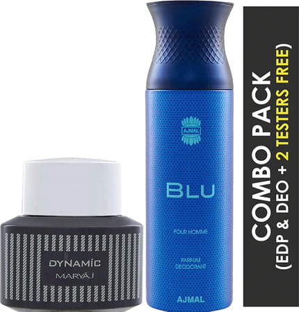 Maryaj Dynamic Edp Spicy 100Ml For Men And Ajmal Blu Homme Deodorant 200Ml For Men