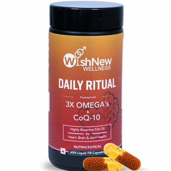 Wishnew Wellness Daily Ritual: Heart Health | Energy Boost With Omega | And Coq-10 Blended Formula