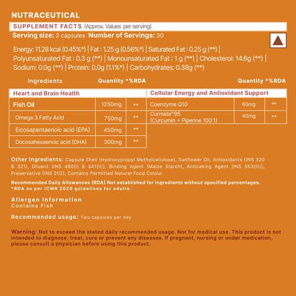 Wishnew Wellness Daily Ritual: Heart Health | Energy Boost With Omega | And Coq-10 Blended Formula