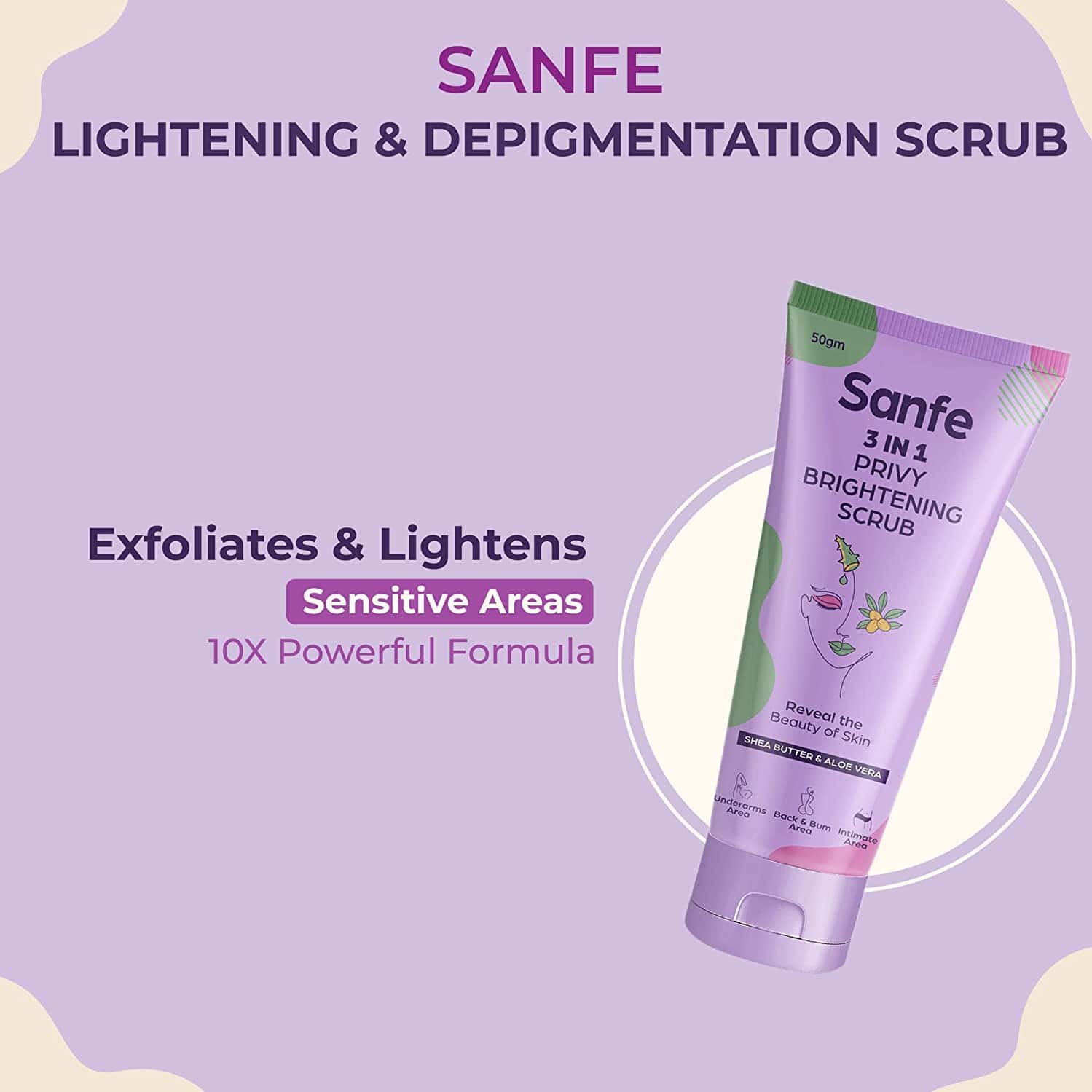 Buy SANFE SPOTLITE SENSITIVE BODY SCRUB FOR DARK UNDERARMS, INNER