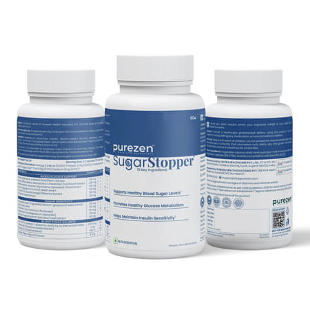 Purezen Sugarstopper | Blood Sugar & Diabetes Wellness Supplement - 60 Capsules
