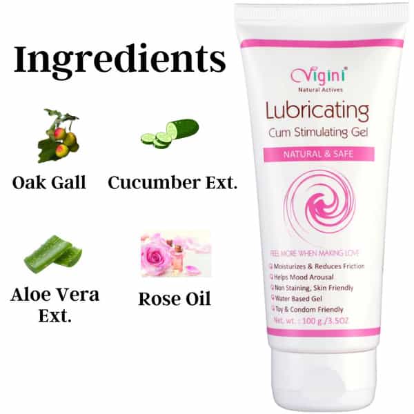 Vigini Stimulating Lubricant Lube Gel + Sexual Arousal Regain Increase Stamina Power Capsules Women