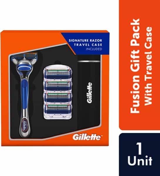 Gillette Fusion Signature Gift Pack Shaving Razor Kit Of 3