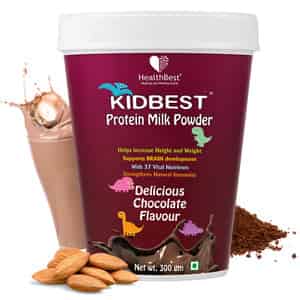 Healthbest Protein Powder For Kids Smart And Strong Kids Chocolate Flavour - 300gm