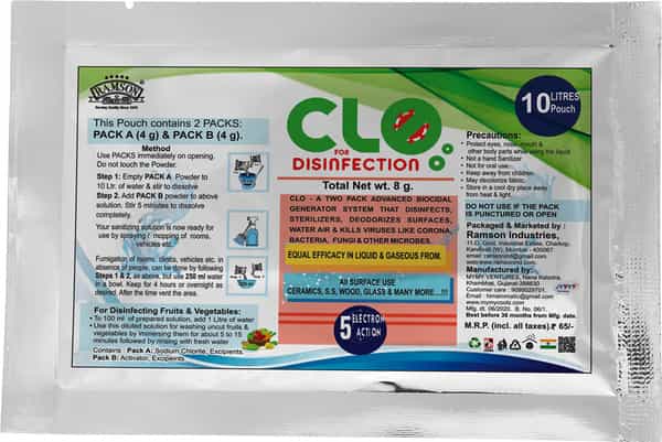Clo Disinfectant And Sanitizer - 10 Packets - 10 Gm