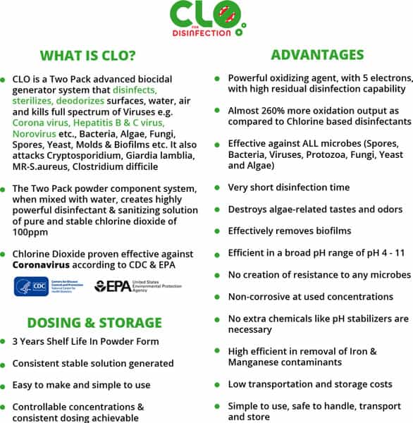 Clo Disinfectant And Sanitizer - 10 Packets - 10 Gm