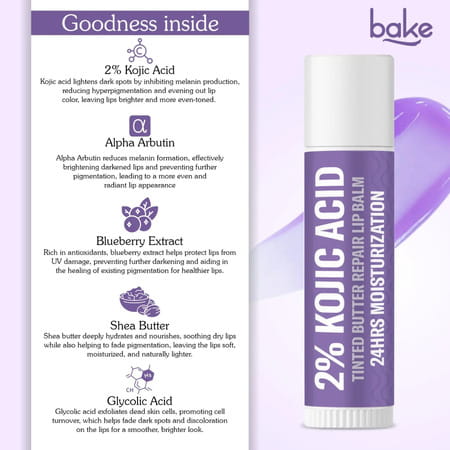 Bake 2% Kojic Tinted Brightening Lip Balm With Arbutin & Glycolic (5G)