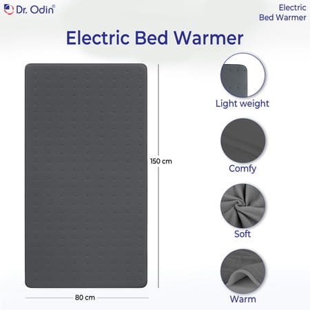Dr. Odin Ohp104 Electric Bed Warmer For Single Bed With 6 Heat Settings (Grey)