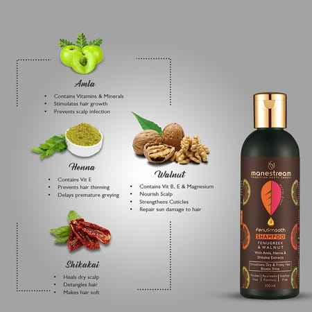 Manestream Fenusmooth Ayurvedic Fenugreek And Walnut Shampoo (100 Ml)