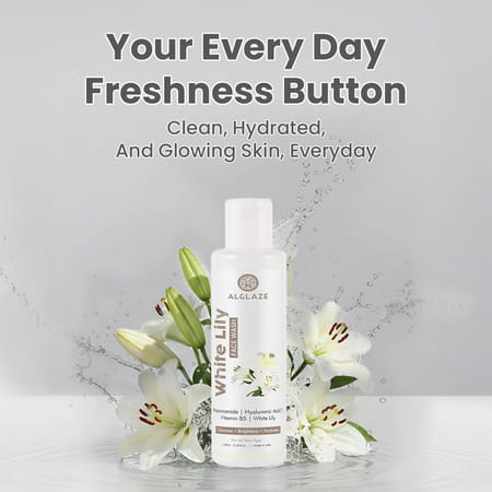 Alglaze White Lily Face Wash | Niacinamide| Hyaluronic Acid & Vitamin B5 | All Skin Types | 100Ml