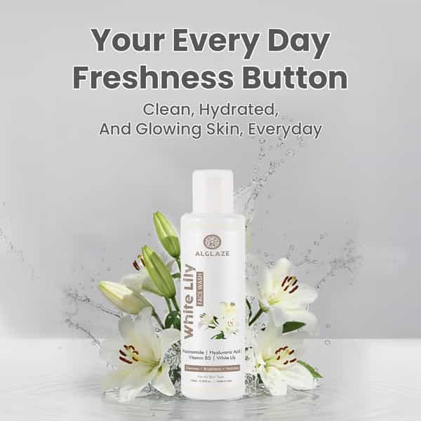 Alglaze White Lily Face Wash | Niacinamide| Hyaluronic Acid & Vitamin B5 | All Skin Types | 100Ml