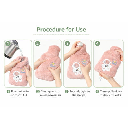 Healthy Wind Premium Hot Water Rubber Bag With Soft Plush Cover For Cramps_back Pain Relief 2000 Ml