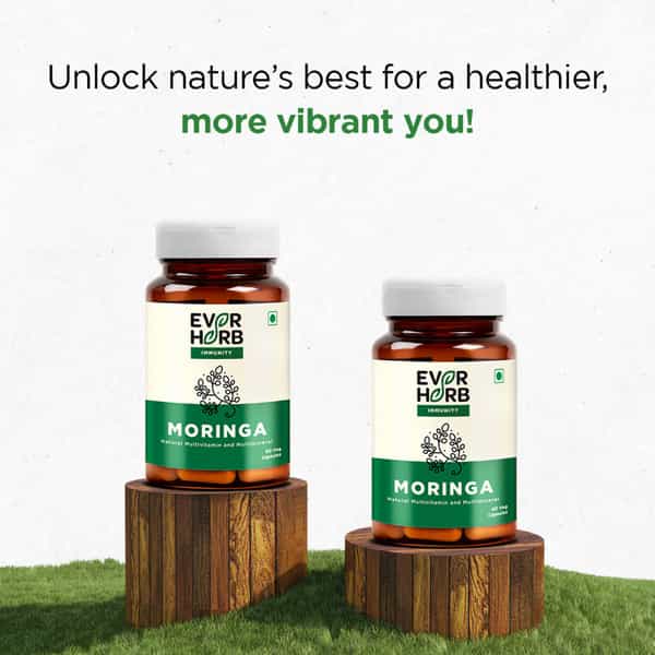 Everherb Moringa - Immunity Booster - Natural Multivitamin - Bottle Of 60 Capsules (By Pharmeasy)