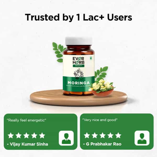 Everherb Moringa - Immunity Booster - Natural Multivitamin - Bottle Of 60 Capsules (By Pharmeasy)