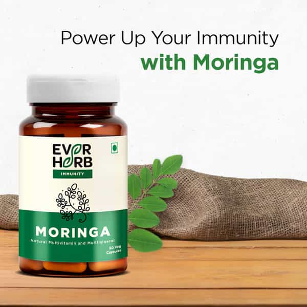 Everherb Moringa - Immunity Booster - Natural Multivitamin - Bottle Of 60 Capsules (By Pharmeasy)