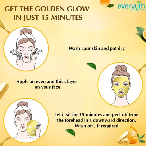 New Everyuth Naturals Golden Glow Peel-Off Mask With 24 Karat Gold Tube 100Gm