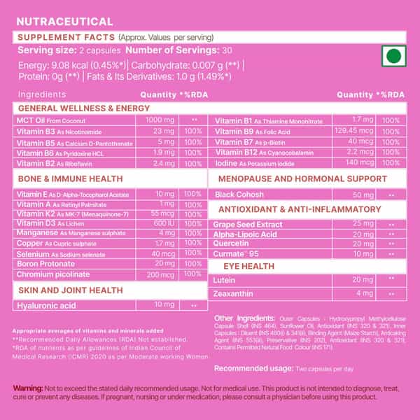 Wishnew Wellness Advanced Women's Multivitamin 50+: Bone Strength | Immune Support | And Vitality