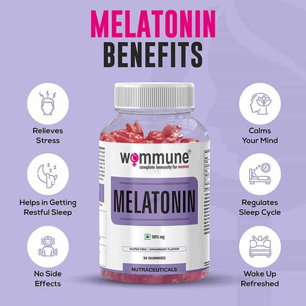 Wommune Melatonin 5Mg Promotes Relaxation & Sleep Helps Improve Sleep Quality