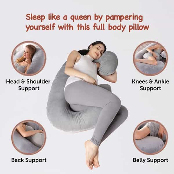 Femzy Pregnancy & Breastfeeding Pillow (Grey) 2500G