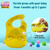 Baby Story Waterproof Baby Bib With Food Catching Pocket-2Pcs (Yellow | Blue)