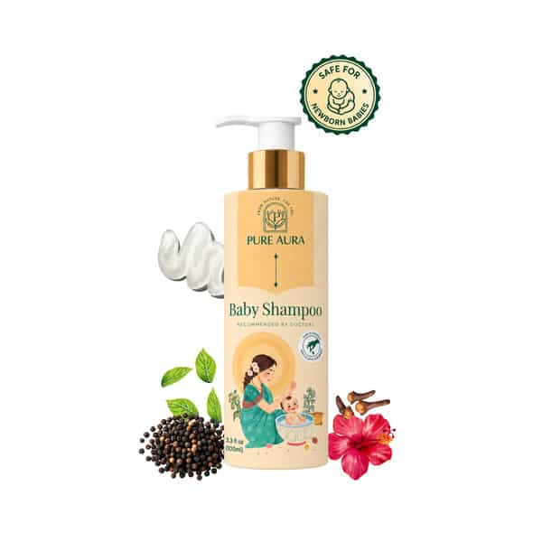 Pure Aura Baby Shampoo Infused With 10 Ayurvedic Natural Herbs 100Ml