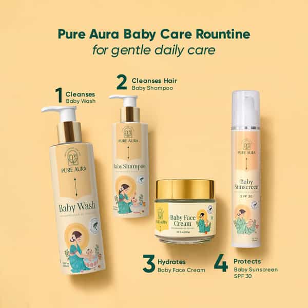 Pure Aura Baby Shampoo Infused With 10 Ayurvedic Natural Herbs 100Ml
