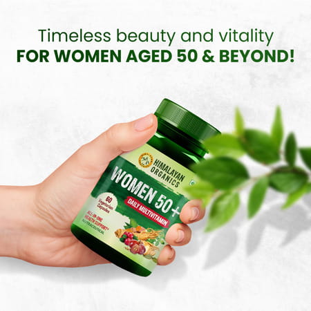Himalayan Organics Women 50 + Daily Multivitamin | Bottle | 60 Veg Capsules