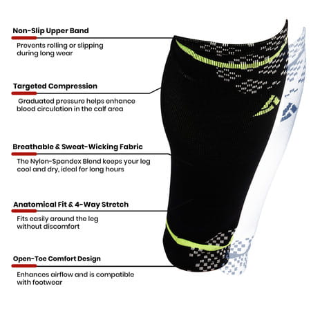 Actifit Calf Compression Sleeve | Muscle Support | L Size | Multicolor | 1 Pack