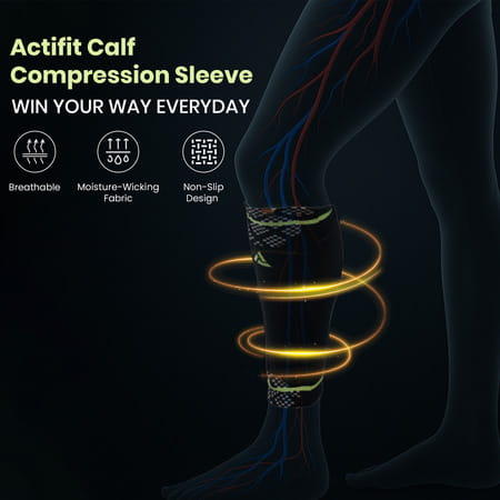 Actifit Calf Compression Sleeve | Muscle Support | L Size | Multicolor | 1 Pack