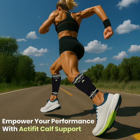 Actifit Calf Compression Sleeve | Muscle Support | L Size | Multicolor | 1 Pack