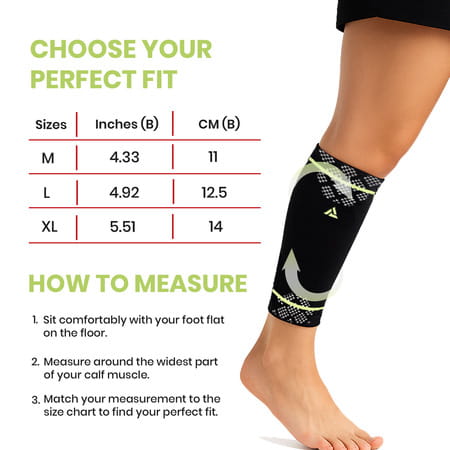 Actifit Calf Compression Sleeve | Muscle Support | L Size | Multicolor | 1 Pack