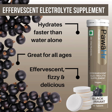 Pawahy Electrolyte Energy Hydration Ashwagandha& Herbs -Pack Of 2 (30 Tablets) -Black Currant