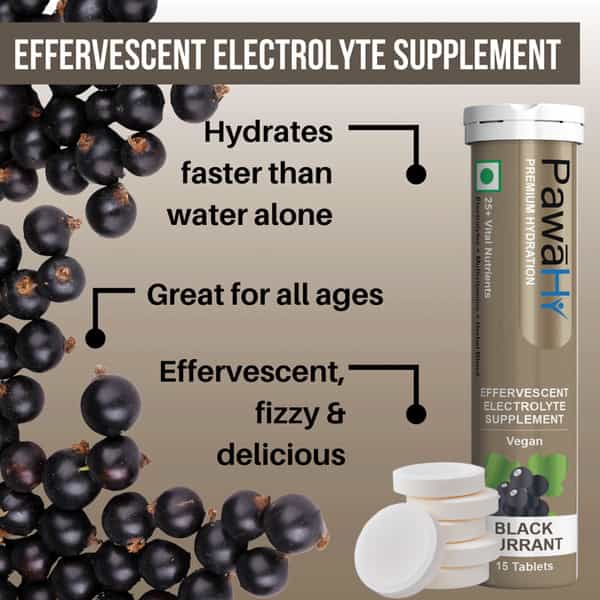 Pawahy Electrolyte Energy Hydration Ashwagandha& Herbs -Pack Of 2 (30 Tablets) -Black Currant