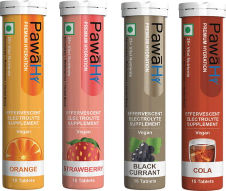 Pawahy Electrolyte Energy Hydration Ashwagandha& Herbs -Pack Of 2 (30 Tablets) -Black Currant