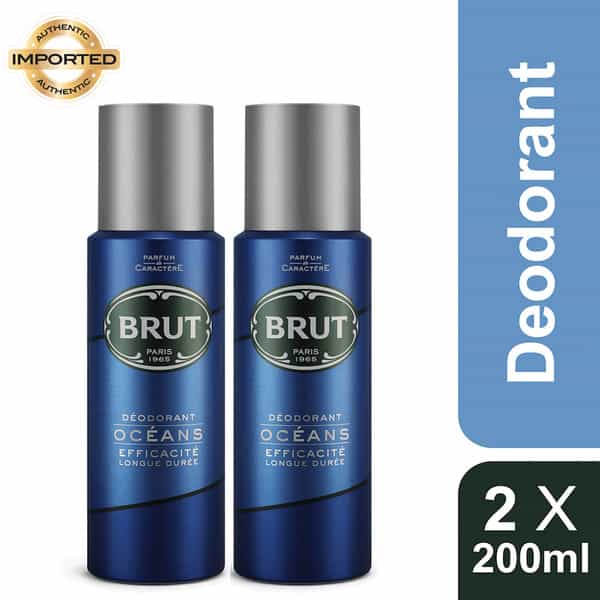 Brut Ocean Deodorant Spray For Men Long-Lasting Fragrance 200 Ml (Pack Of 2)