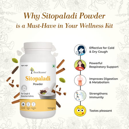 Four Seasons Sitopaladi (Churna) Powder 100G| Best Remedy For Cough Cold | Sore Throat (Pack Of 2)