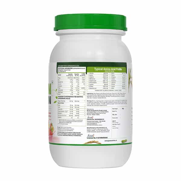 Pure Nutrition Vegan Protein - Banana Strawberry Flavour L Vegan Protein|Muscle & Bone Strength, 1Kg