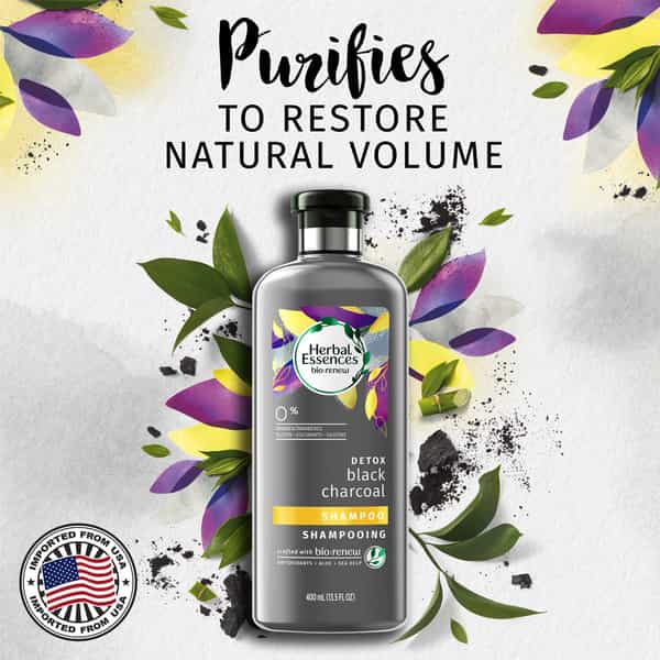 Herbal Essences Bio Renew Detox Black Charcoal Shampoo - 400Ml