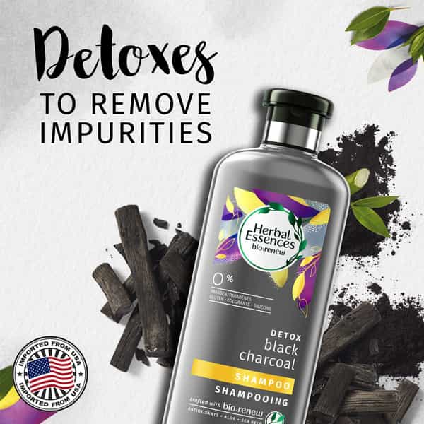 Herbal Essences Bio Renew Detox Black Charcoal Shampoo - 400Ml