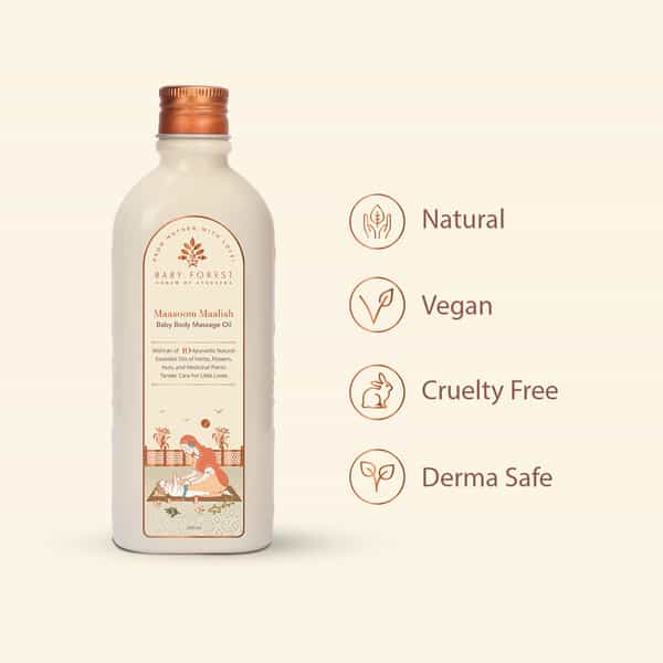 Baby Forest Maasoom Maalish Baby Body Massage Oil|10 Ayurvedic Essential Oils | Pack Of 2 X 200 Ml