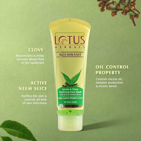 Lotus Herbals Neemwash Neem & Clove Ultra Purifying Face Wash 150Ml ( Pack Of 2)