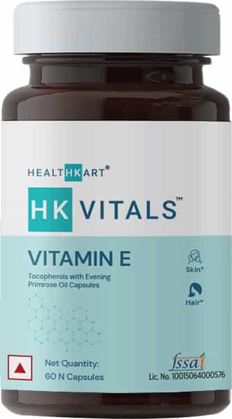 Hk Vitals Vitamin E Capsules For Face & Hair Controls Wrinkling Skin Roughness (60 No)