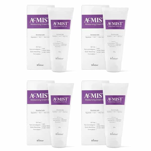 Brinton Acmist Vitamin E & Aloe Vera Based Moisturizing Cream Gel | 50 G X Pack Of 4
