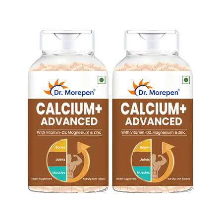 Dr. Morepen Calcium+ Advanced | Bones Joints & Muscles | Veg Tablets | 120 No'S | Pack Of 2